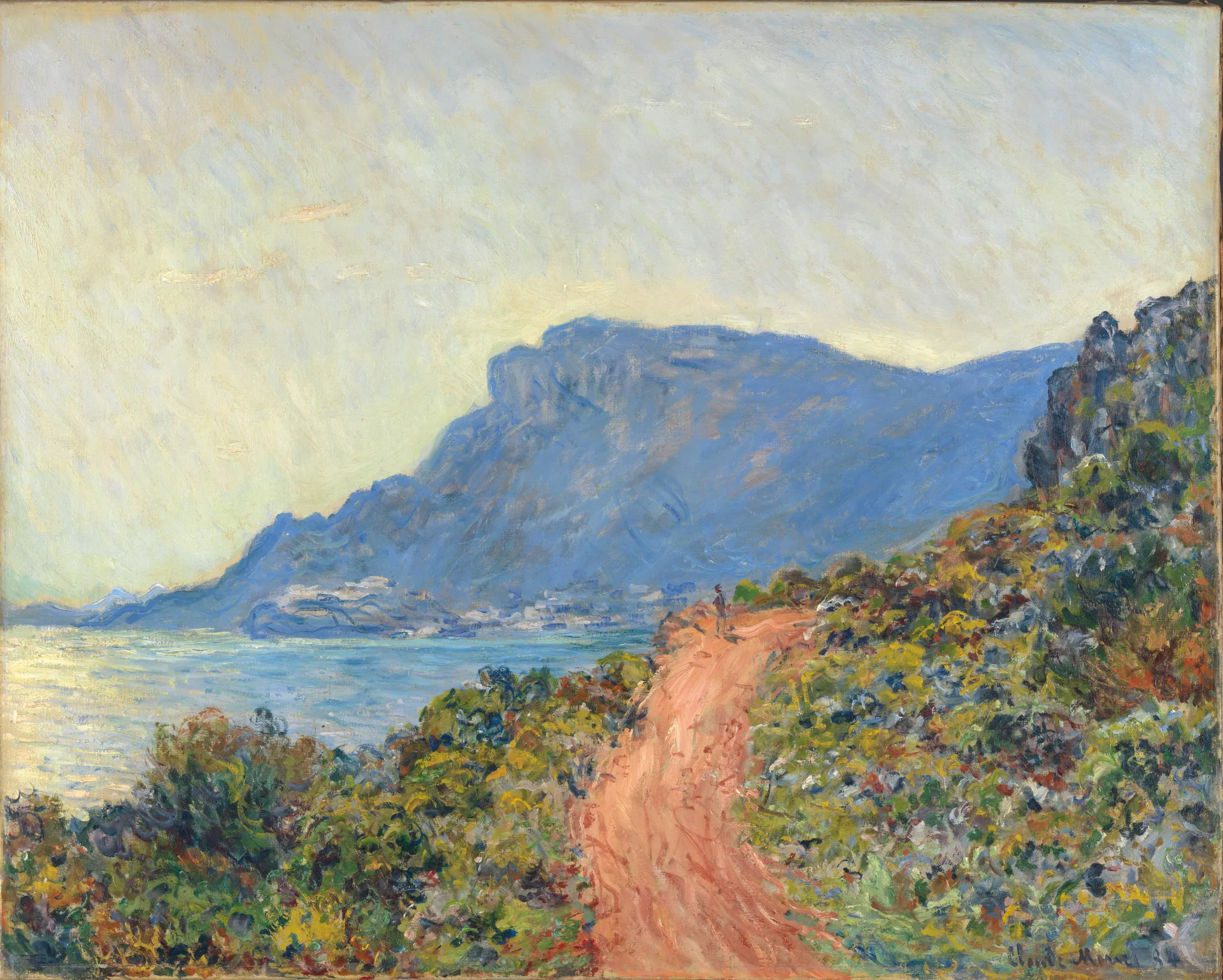 La Corniche near Monaco, a coastal road above the Mediterranean, by Claude Monet